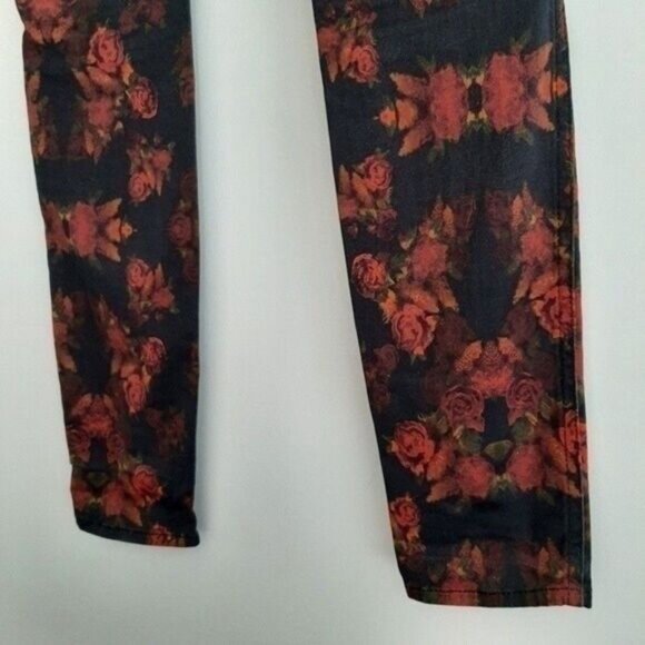 7 FOR ALL MANKIND Skinny Jeans Rogue Roses Print Sz 25 - Picture 11 of 14